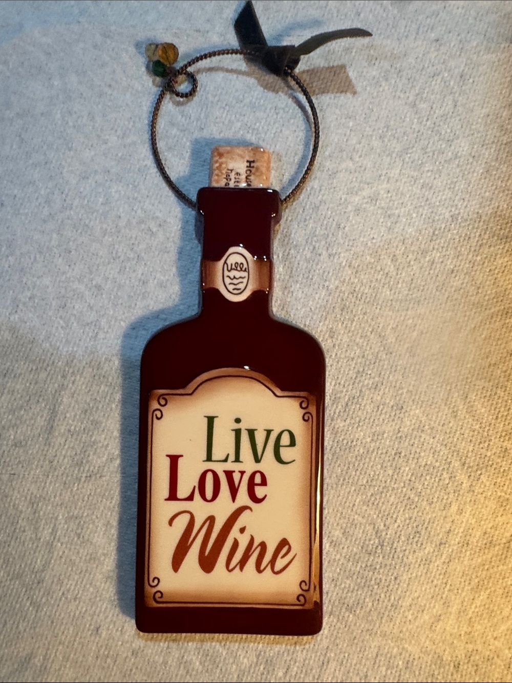 Stanley Red Bottle 'Live Love Wine' Ceramic Wall Accent